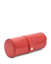 Royce New York Leather Travel Watch Roll In Red