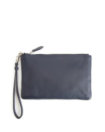 Royce New York Leather Wristlet In Brown