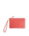 Royce New York Zippered Leather Wristlet Wallet In Red