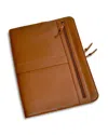Royce New York Luxury Leather Zip-around Portfolio & Ipad Tablet Organizer In Brown