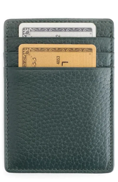 Royce New York Magnetic Leather Money Clip Card Case In Green
