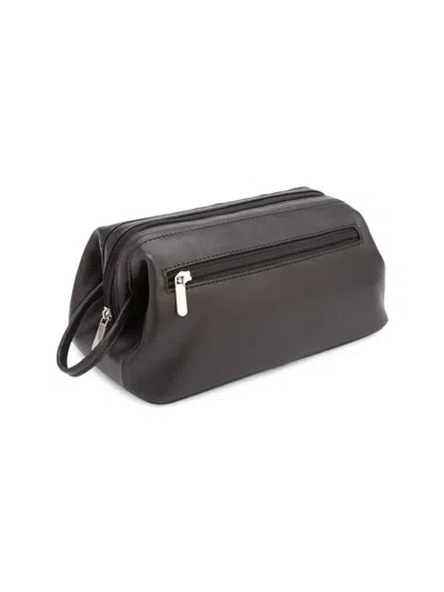 Royce New York Men's Classic Leather Toiletry Bag In Black