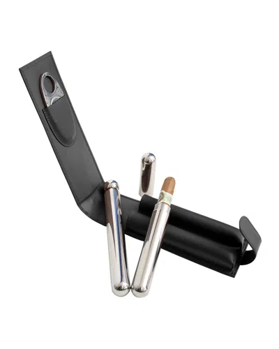 Royce New York Cigar Flask Carrying Case In Black