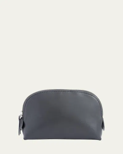 Royce New York Monogrammed Compact Leather Cosmetic Bag In Black