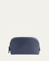 Royce New York Monogrammed Compact Leather Cosmetic Bag In Blue