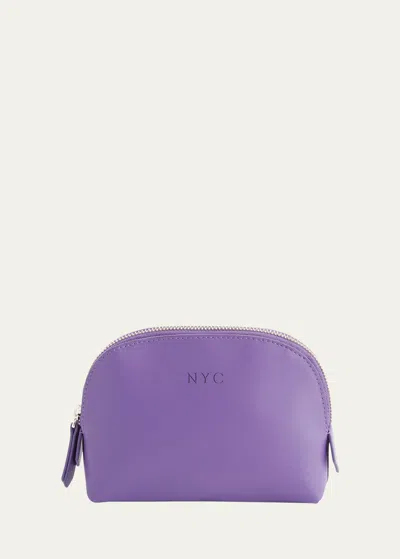 Royce New York Compact Cosmetic Bag In Purple