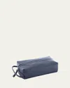Royce New York Monogrammed Compact Leather Toiletry Bag In Blue