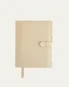 Royce New York Monogrammed Leather Executive Journal With Rollerball Pen In Taupe