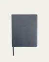 Royce New York Monogrammed Leather Bound Executive Notebook In Navy