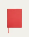 Royce New York Monogrammed Leather Bound Executive Notebook In Red