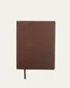 Royce New York Monogrammed Leather Bound Executive Notebook In Brown