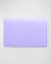 Royce New York Monogrammed Leather Card Holder Wallet In Lavender