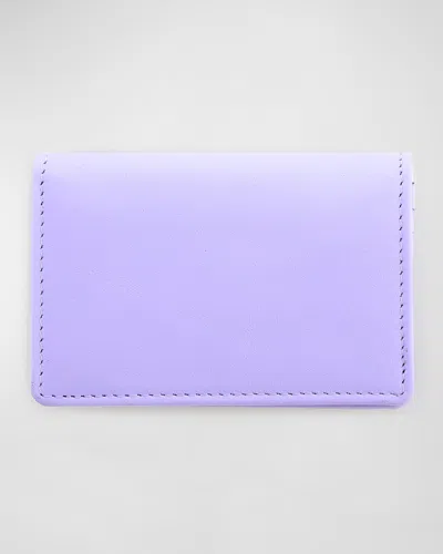 Royce New York Monogrammed Leather Card Holder Wallet In Lavender