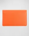 Royce New York Monogrammed Leather Card Holder Wallet In Orange