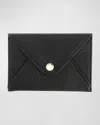 Royce New York Monogrammed Leather Envelope Style Card Holder In Black