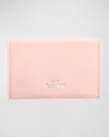Royce New York Monogrammed Leather Envelope Style Card Holder In Blush Pink