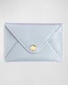 Royce New York Monogrammed Leather Envelope Style Card Holder In Silver