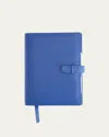 Royce New York Monogrammed Leather Executive Journal With Rollerball Pen In Blue