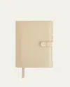 Royce New York Monogrammed Leather Executive Journal With Rollerball Pen In Neutral