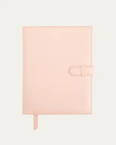 Royce New York Monogrammed Leather Executive Journal With Rollerball Pen In Pink