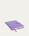 Royce New York Monogrammed Leather Executive Journal With Rollerball Pen In Purple