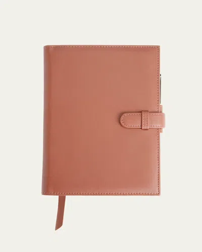 ROYCE NEW YORK MONOGRAMMED LEATHER EXECUTIVE JOURNAL WITH ROLLERBALL PEN