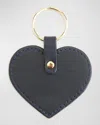 Royce New York Royce Leather Heart Key Fob In Navy Blue