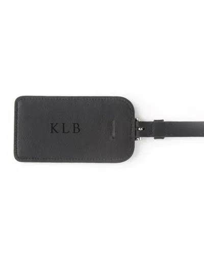 ROYCE NEW YORK MONOGRAMMED LEATHER LUGGAGE TAG,PROD232130270