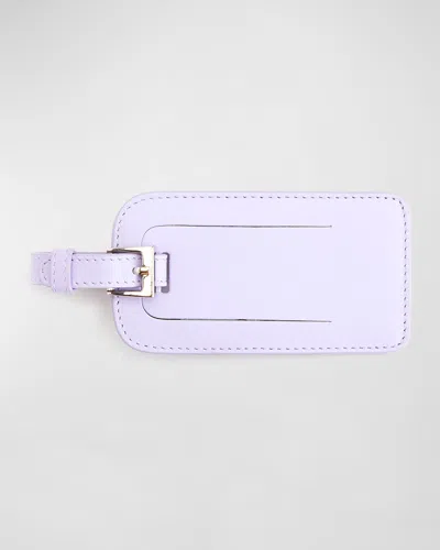 Royce New York Leather Luggage Tag With Silver Hardware In Lavender