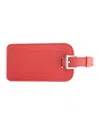 Royce New York Leather Luggage Tag With Silver Hardware In Red