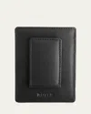 Royce New York Monogrammed Leather Magnetic Money Clip Wallet In Black