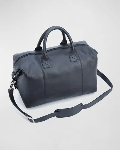 ROYCE NEW YORK MONOGRAMMED LEATHER OVERNIGHT DUFFEL BAG,PROD232130467