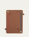 Royce New York Monogrammed Leather Rfid Blocking Foup Zip Travel Organizer In Blue