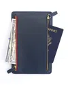 Royce New York Rfid Blocking Four Zip Travel Organizer In Navy Blue