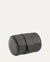 Royce New York Monogrammed Leather Travel Watch Roll In Black