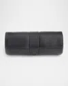 Royce New York Suede Lined Travel Watch Roll In Black