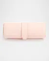 Royce New York Suede Lined Travel Watch Roll In Pink