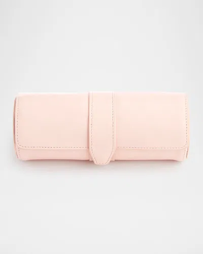 Royce New York Suede Lined Travel Watch Roll In Pink