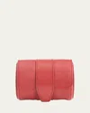 Royce New York Monogrammed Leather Travel Watch Roll In Red
