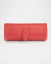 Royce New York Suede Lined Travel Watch Roll In Red