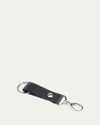 Royce New York Monogrammed Leather Valet Key Chain In Black