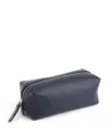 Royce New York Monogrammed Leather Zippered Utility Bag In Blue