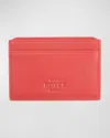 Royce New York Monogrammed Rfid Blocking Leather Card Wallet In Red