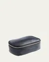 Royce New York Monogrammed Travel Tech Organizer Leather Case In Black