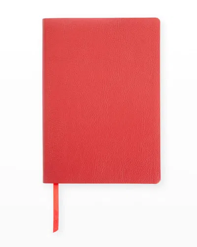 Royce New York Pebble Grain Contemporary Journal In Red