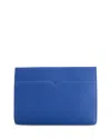 Royce New York Pebble Grain Leather 13 Laptop Sleeve In Cobalt Blue
