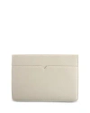 Royce New York Pebble Grain Leather 13 Laptop Sleeve In Taupe