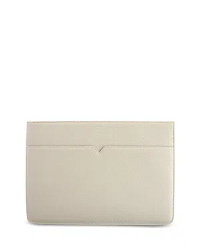 Royce New York Pebble Grain Leather 13 Laptop Sleeve In Taupe