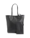 Royce New York Pebble Grain Leather Tall Tote In Black