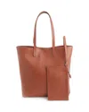 Royce New York Pebble Grain Leather Tall Tote In Tan
